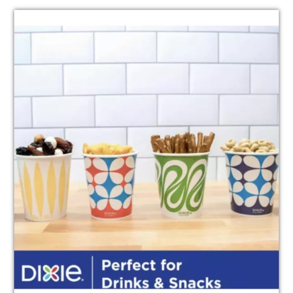 Dixie Multi-Purpose (Retro) 100 5 oz. Paper Cups 1950's 1960's 1970's/ Lot Of 2 - Picture 5 of 5